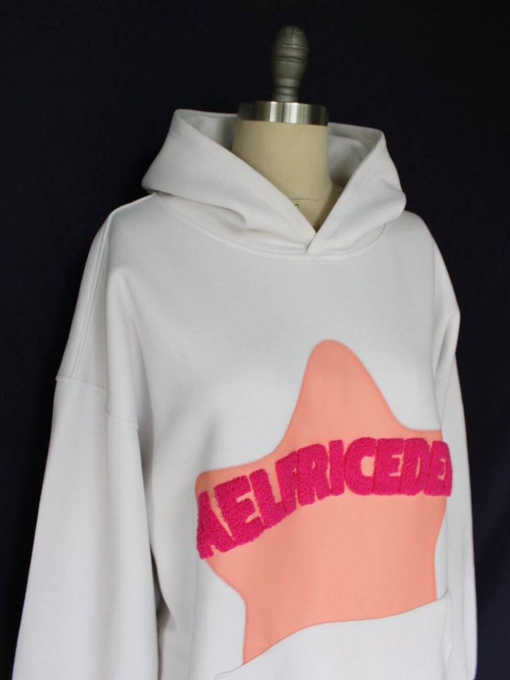 Aelfric Eden Vintage Embroidered Eden Star Hoodie ivory oversized sweatshirt L - Picture 9 of 12